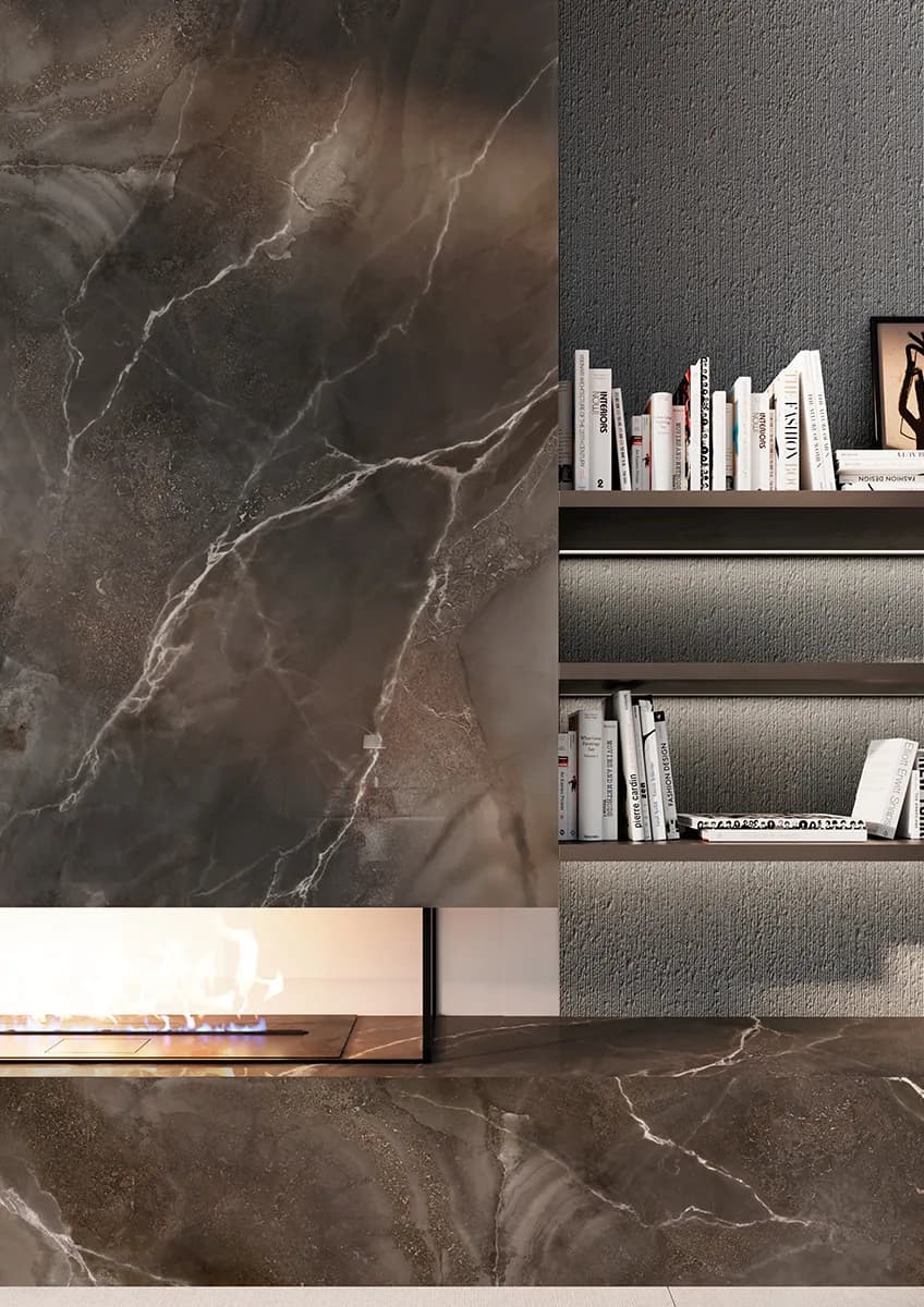Andromeda installed — large-format onyx-effect surface