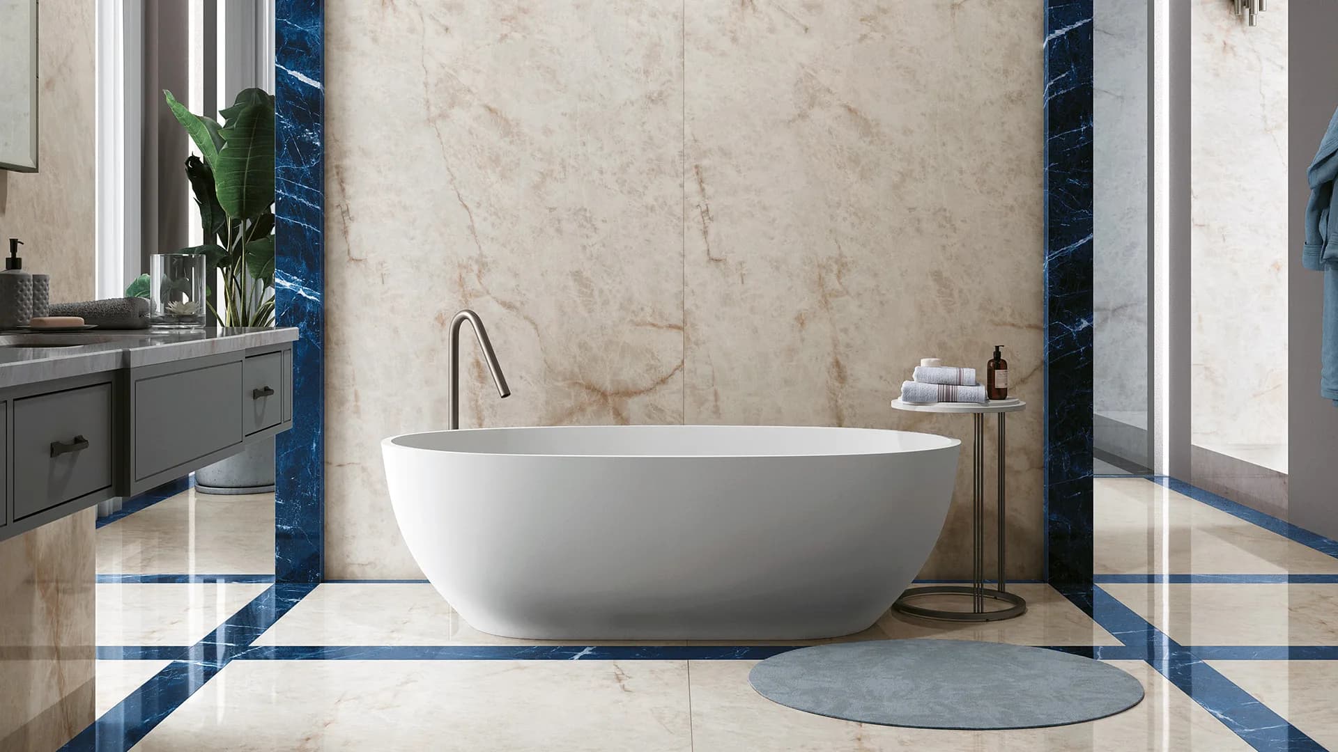 Crystal Ice — large-format onyx-effect surface