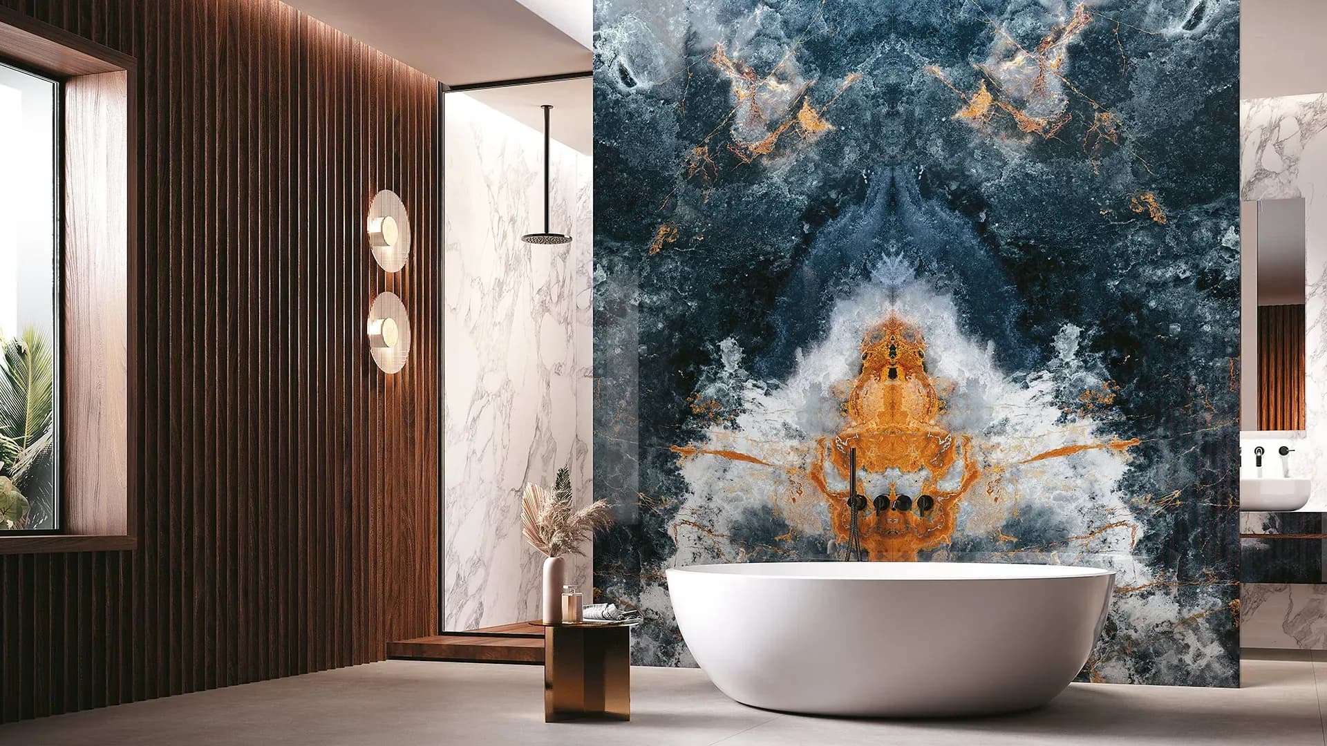 Ocean Blue — large-format onyx-effect surface